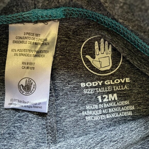 Body Glove 12M 3-Piece Turquoise Grey Baby Girl Outfit EUC Sporty Set - Picture 14 of 16